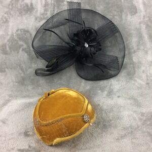 Lot of Two Ladies Fascinator Hat Mesh Feathers Kentucky Derby Church‎ Hat